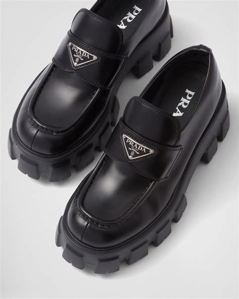 prada women's loafers|prada monolith loafers women.